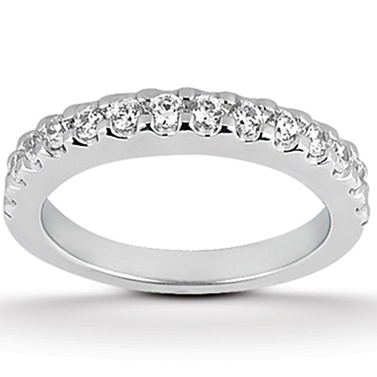 14k White Gold Shared Prong Diamond Wedding Ring Band - The Best Accessory