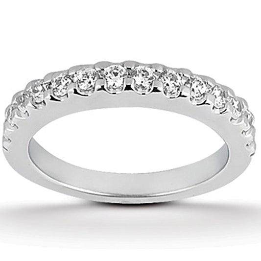 14k White Gold Shared Prong Diamond Wedding Ring Band - The Best Accessory