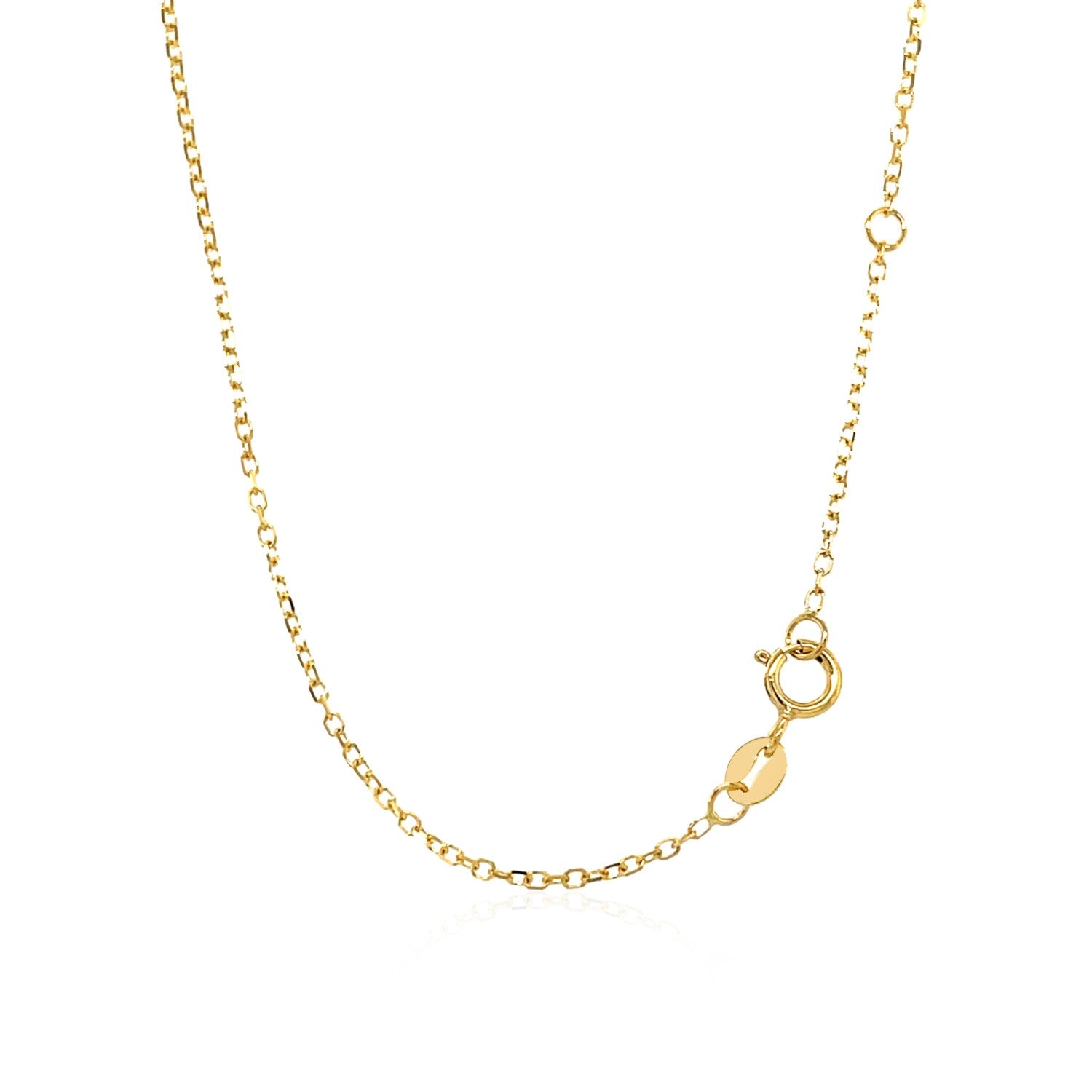 14k Yellow Gold 17 inch Necklace with Round Blue Topaz - The Best Accessory