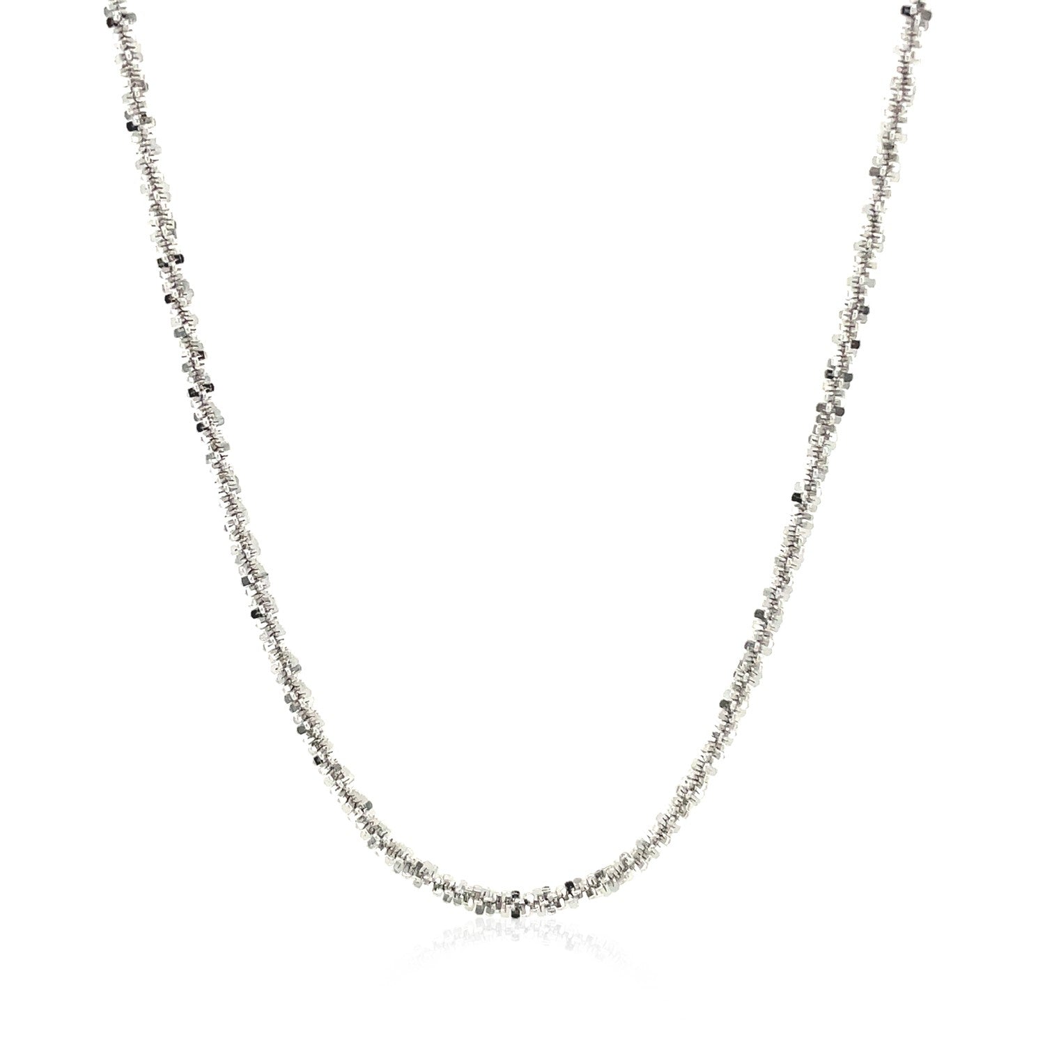 Rhodium Plated 2.2mm Sterling Silver Sparkle Style Chain (2.20 mm) - The Best Accessory