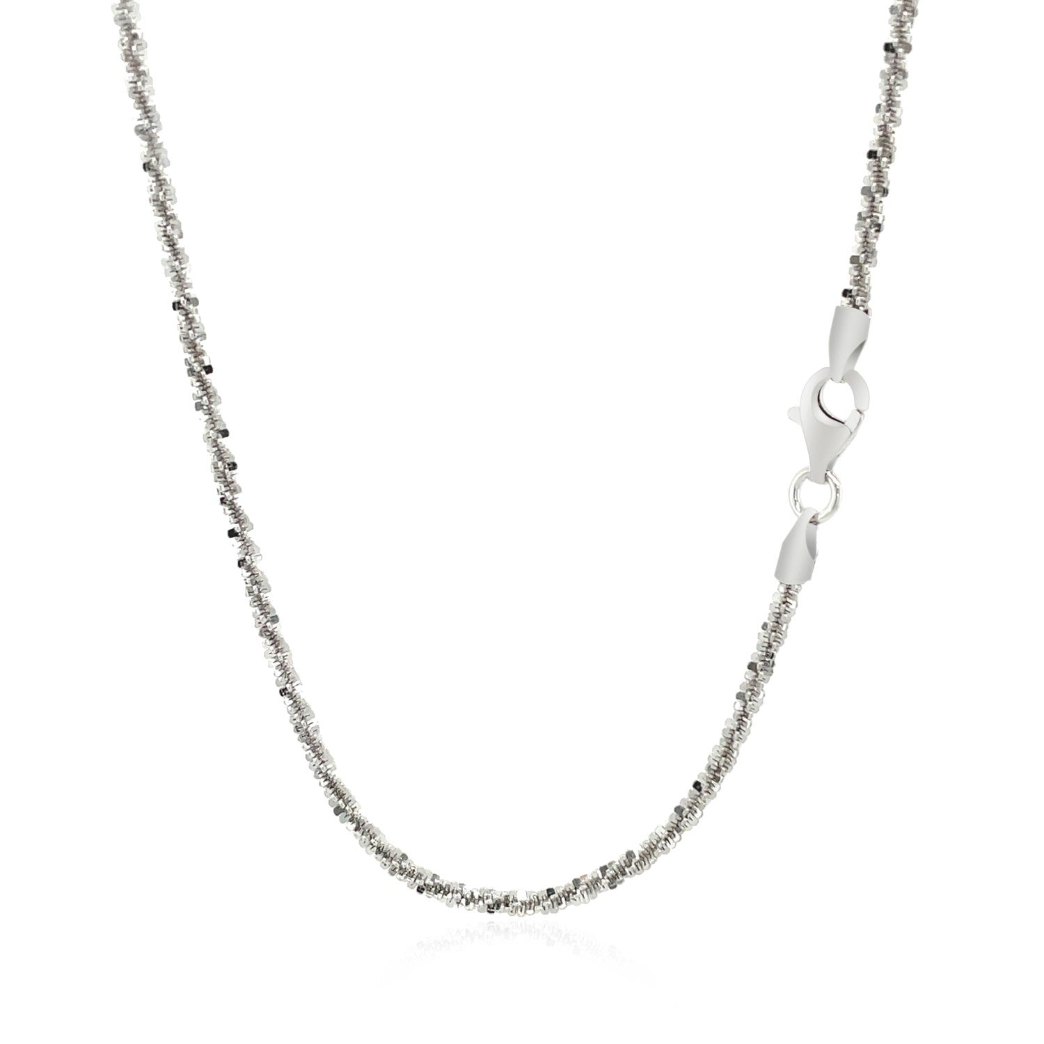 Rhodium Plated 2.2mm Sterling Silver Sparkle Style Chain (2.20 mm) - The Best Accessory