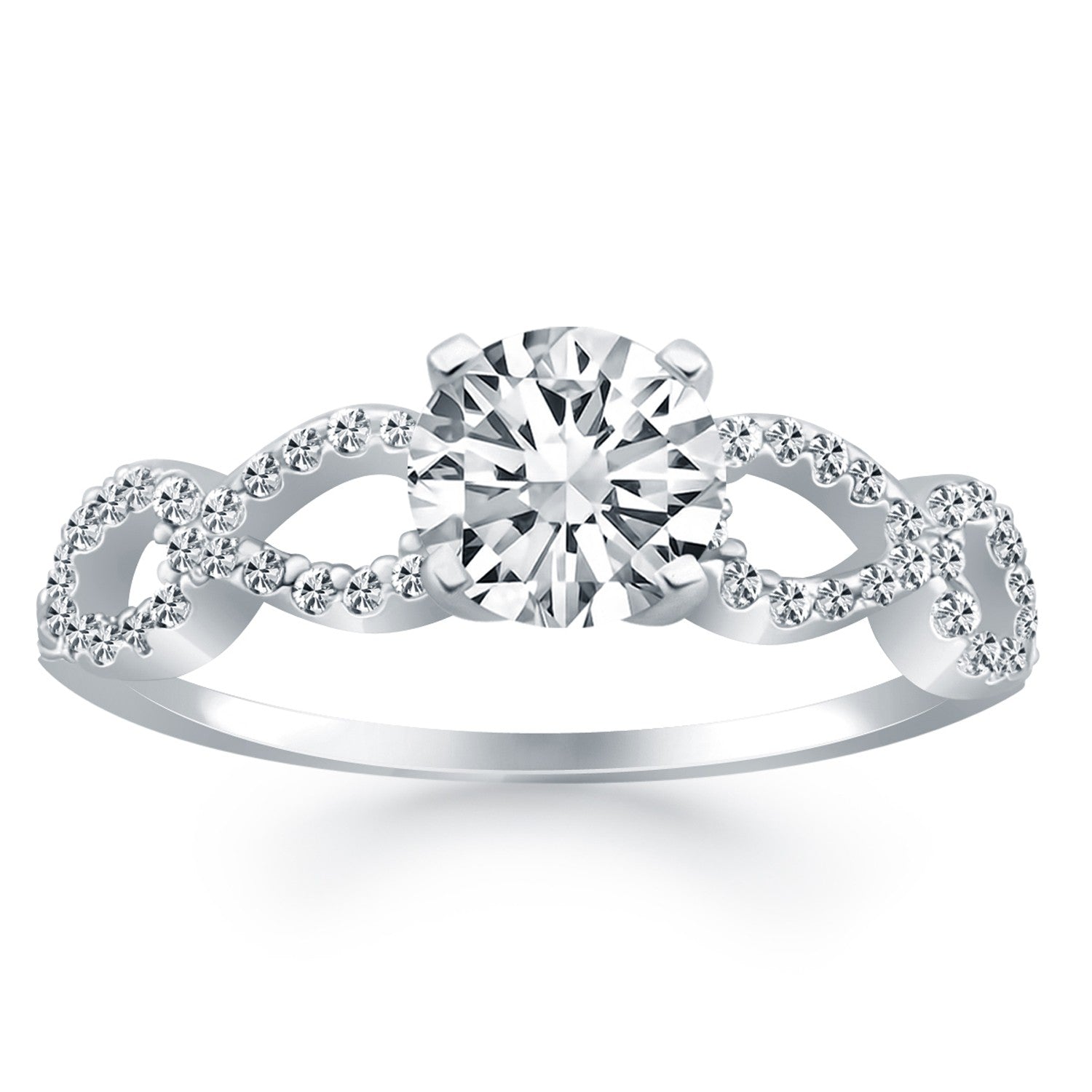 14k White Gold Double Infinity Diamond Engagement Ring - The Best Accessory
