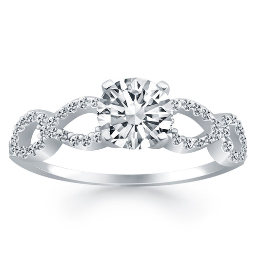 14k White Gold Double Infinity Diamond Engagement Ring - The Best Accessory