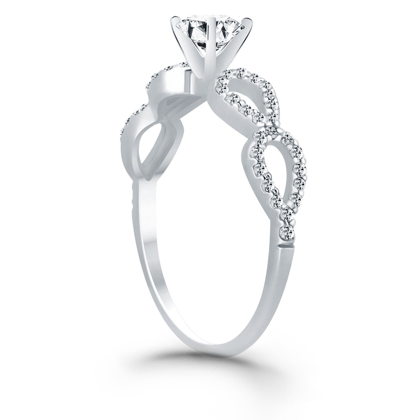 14k White Gold Double Infinity Diamond Engagement Ring - The Best Accessory