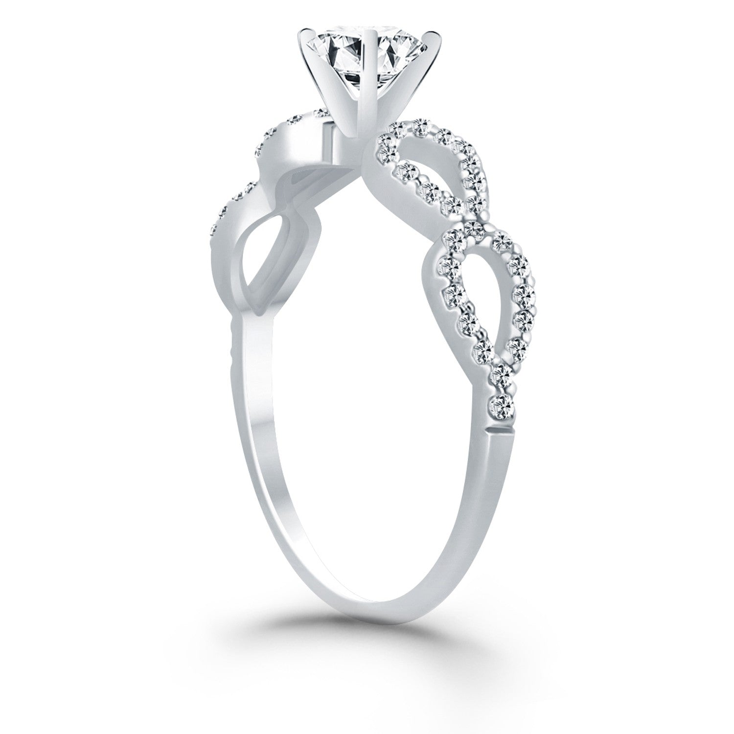 14k White Gold Double Infinity Diamond Engagement Ring - The Best Accessory