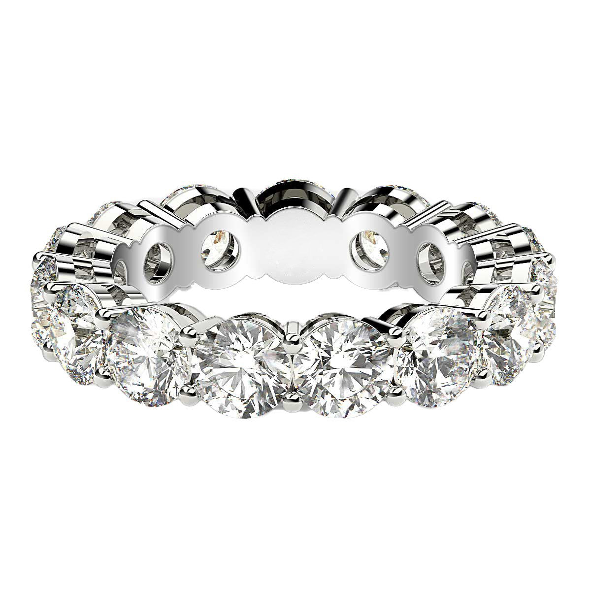 Round Cut Lab Grown Diamond Eternity Ring in 14k White Gold (5 cttw FG/VS2) - The Best Accessory