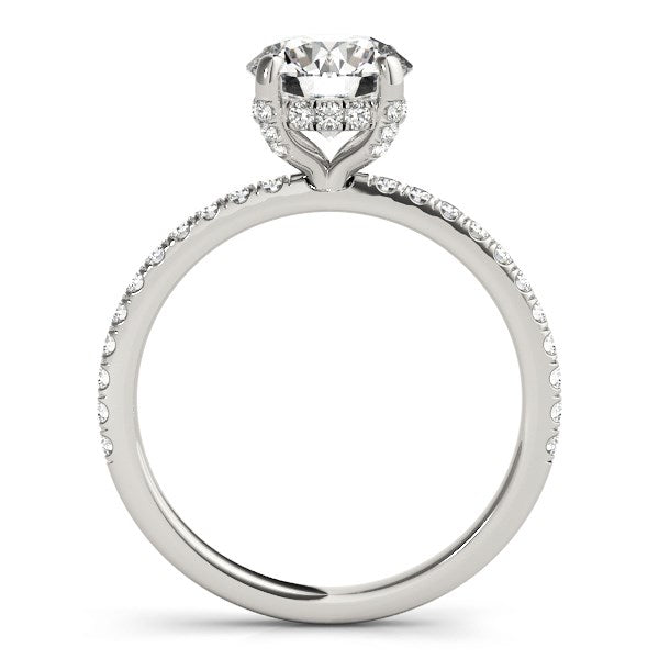 14k White Gold Diamond Engagement Ring with Scalloped Row Band (2 1/4 cttw) - The Best Accessory
