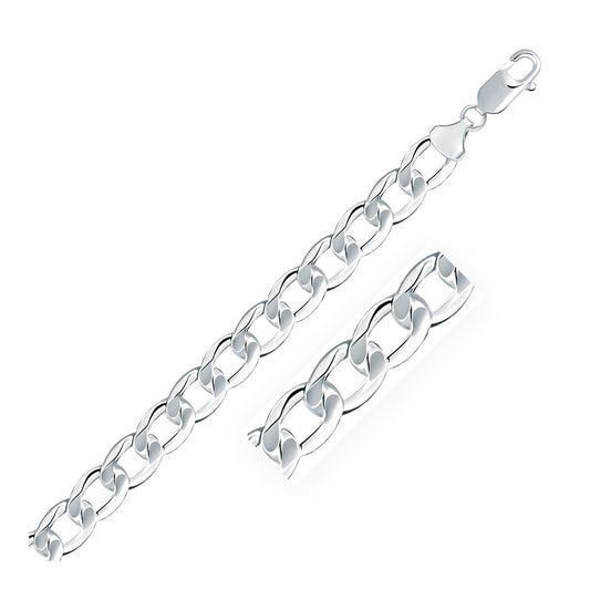 Rhodium Plated Sterling Silver Curb Style Chain (8.40 mm) - The Best Accessory