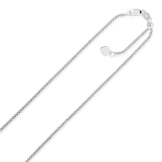 14k White Gold Adjustable Popcorn Chain (1.00 mm) - The Best Accessory