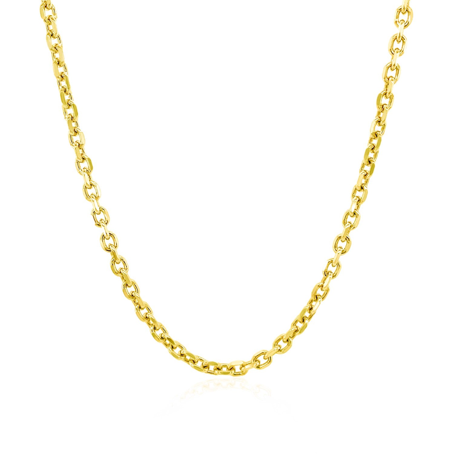 14k Yellow Gold Diamond Cut Cable Link Chain (2.20 mm) - The Best Accessory