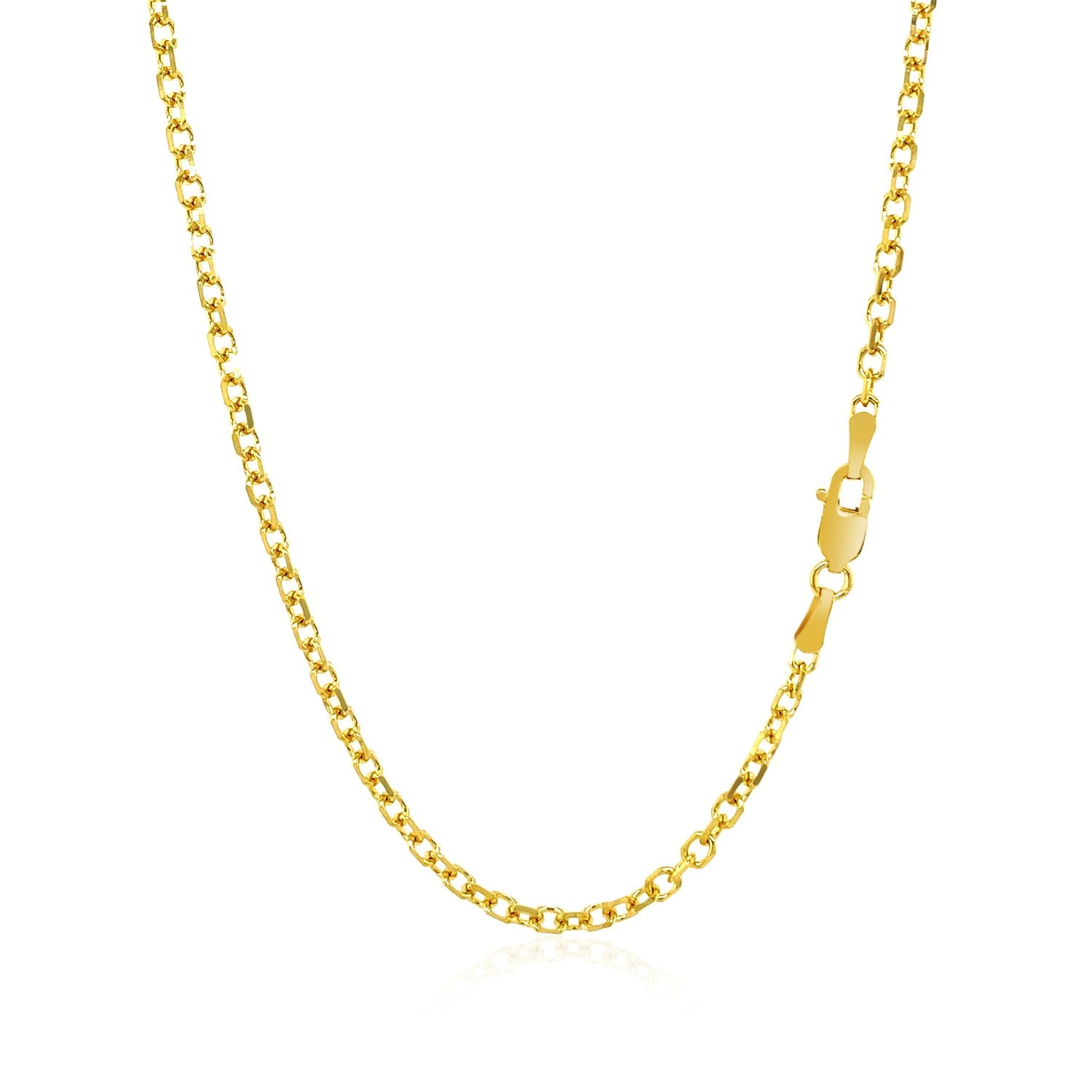 14k Yellow Gold Diamond Cut Cable Link Chain (2.20 mm) - The Best Accessory
