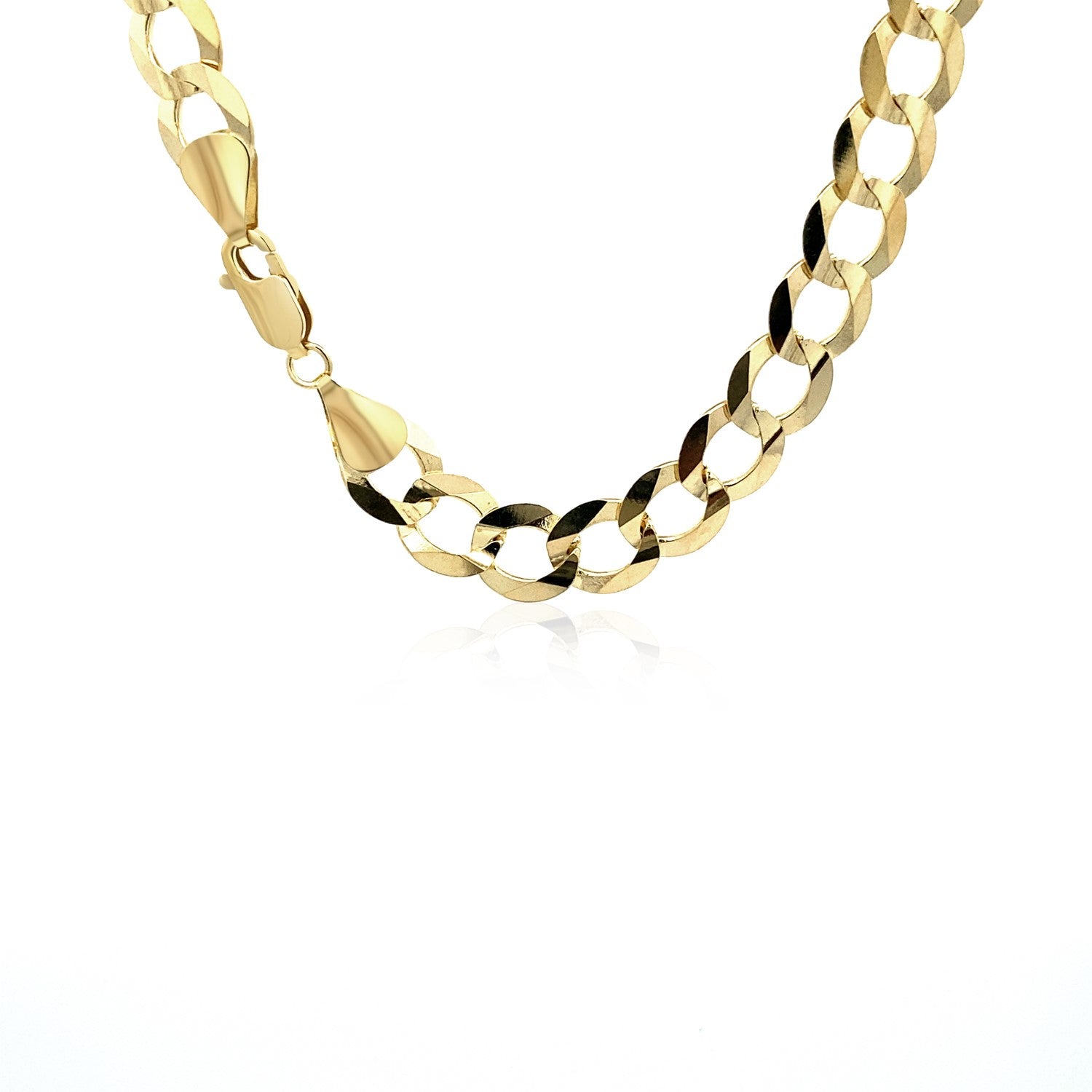 14k Yellow Gold Solid Curb Chain (8.20 mm) - The Best Accessory