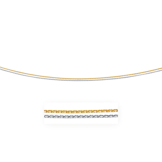14k TwoTone Double Strand Cable Pendant Chain (1.1 mm) - The Best Accessory