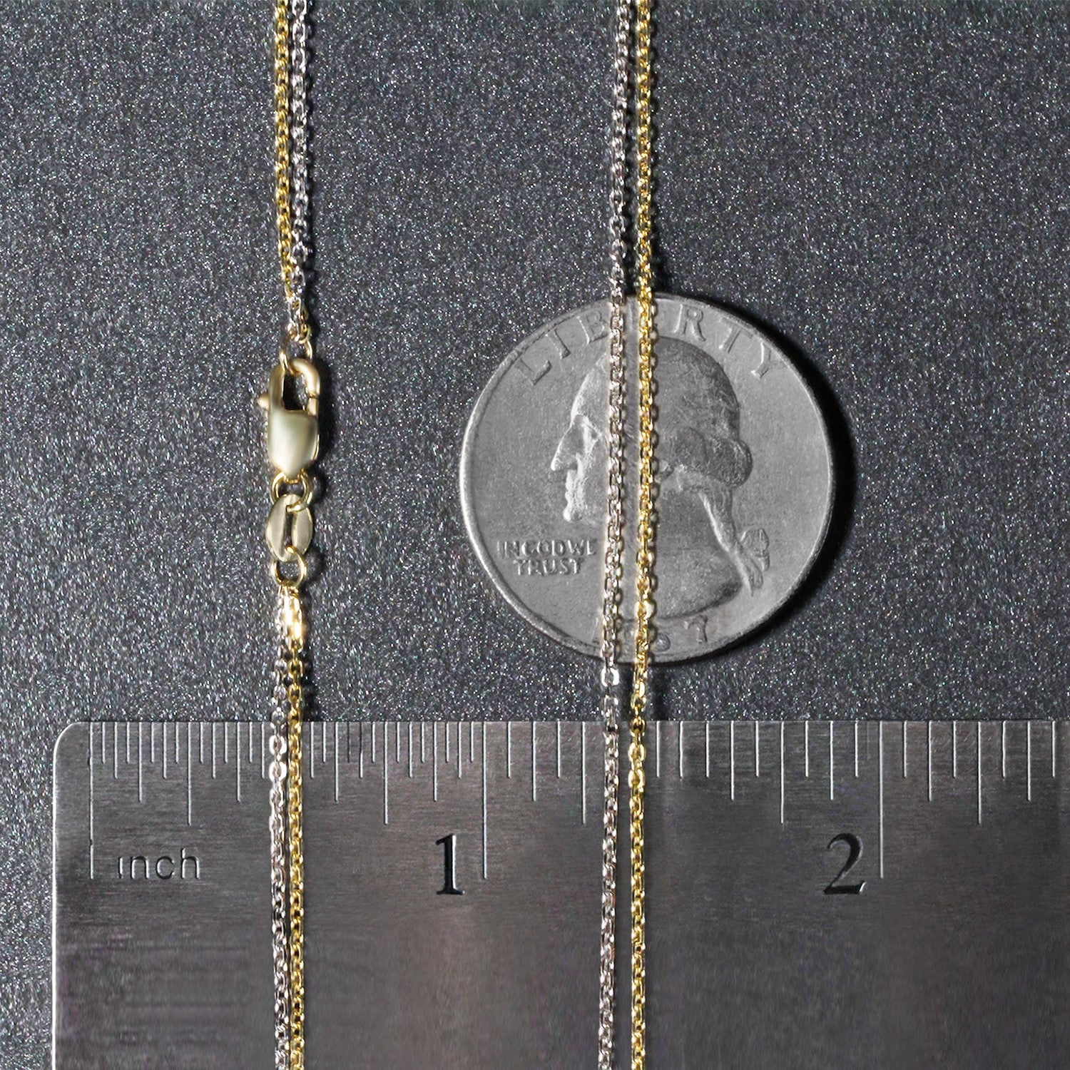 14k TwoTone Double Strand Cable Pendant Chain (1.1 mm) - The Best Accessory