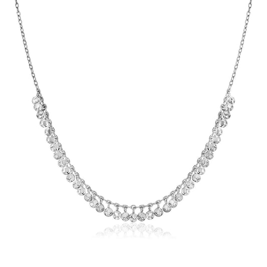 Sterling Silver 16 inch Necklace with Textured Beads - The Best Accessory