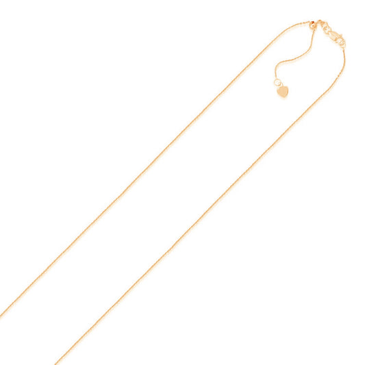 14k Rose Gold Adjustable Cable Chain (1.10 mm) - The Best Accessory