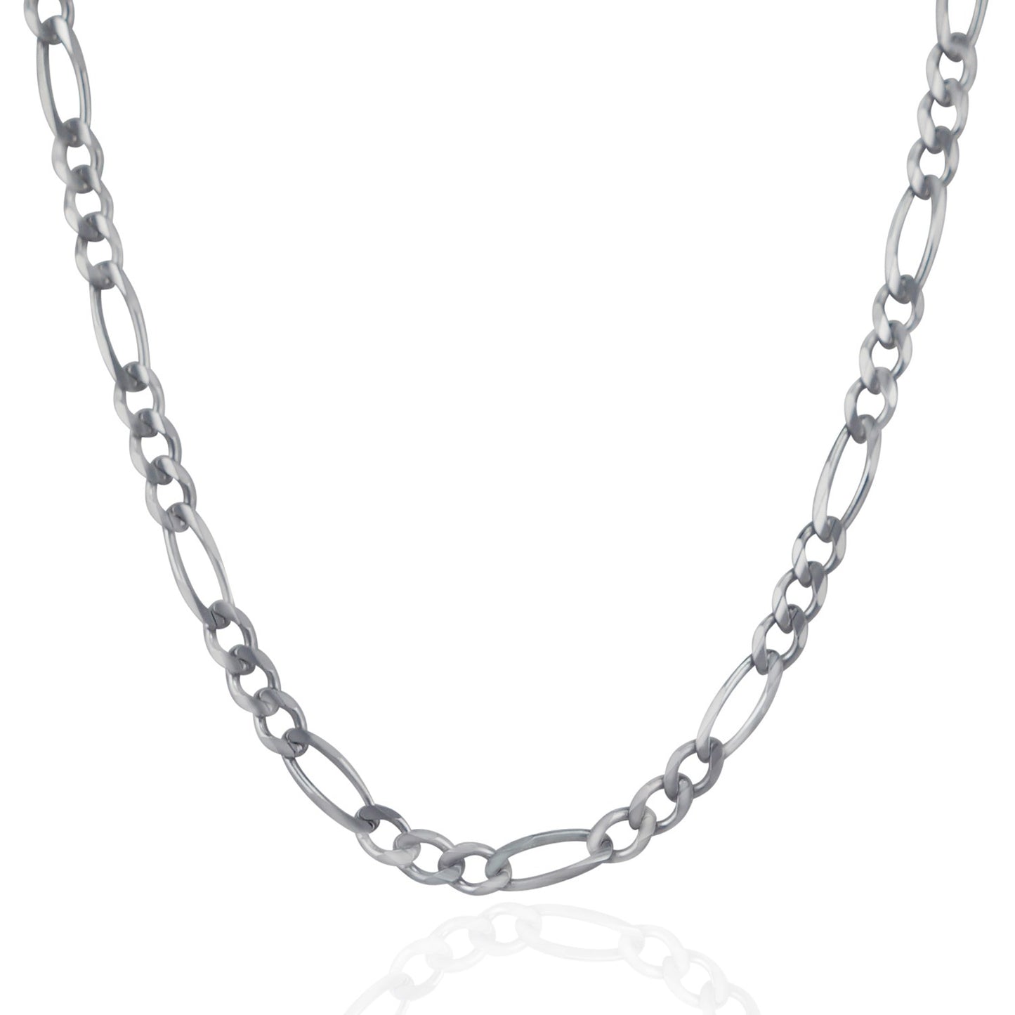 14k White Gold Solid Figaro Chain (4.50 mm) - The Best Accessory