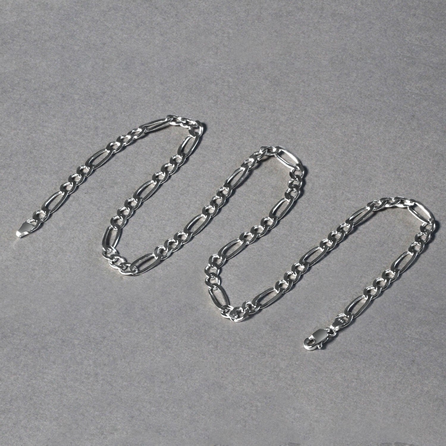 14k White Gold Solid Figaro Chain (4.50 mm) - The Best Accessory