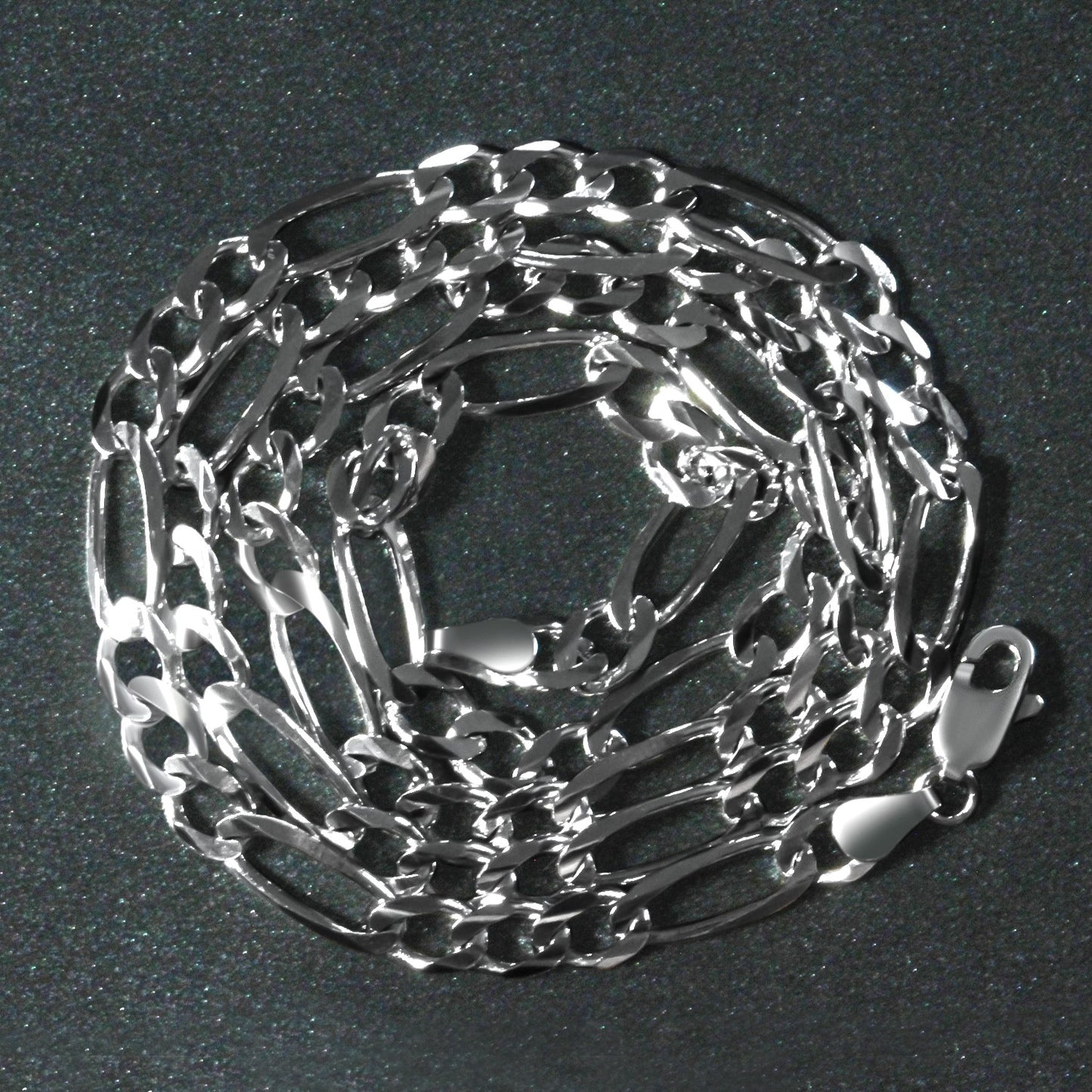 14k White Gold Solid Figaro Chain (4.50 mm) - The Best Accessory