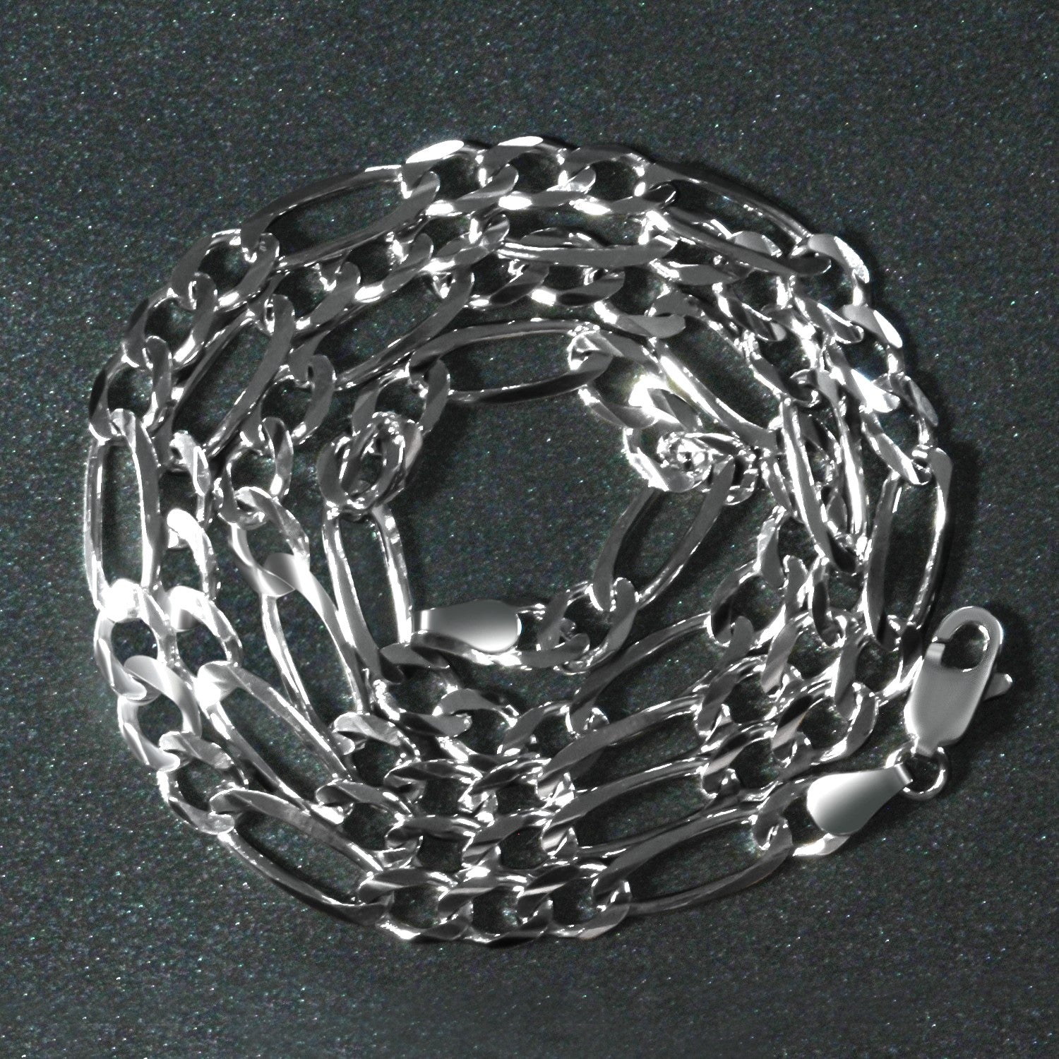14k White Gold Solid Figaro Chain (4.50 mm) - The Best Accessory