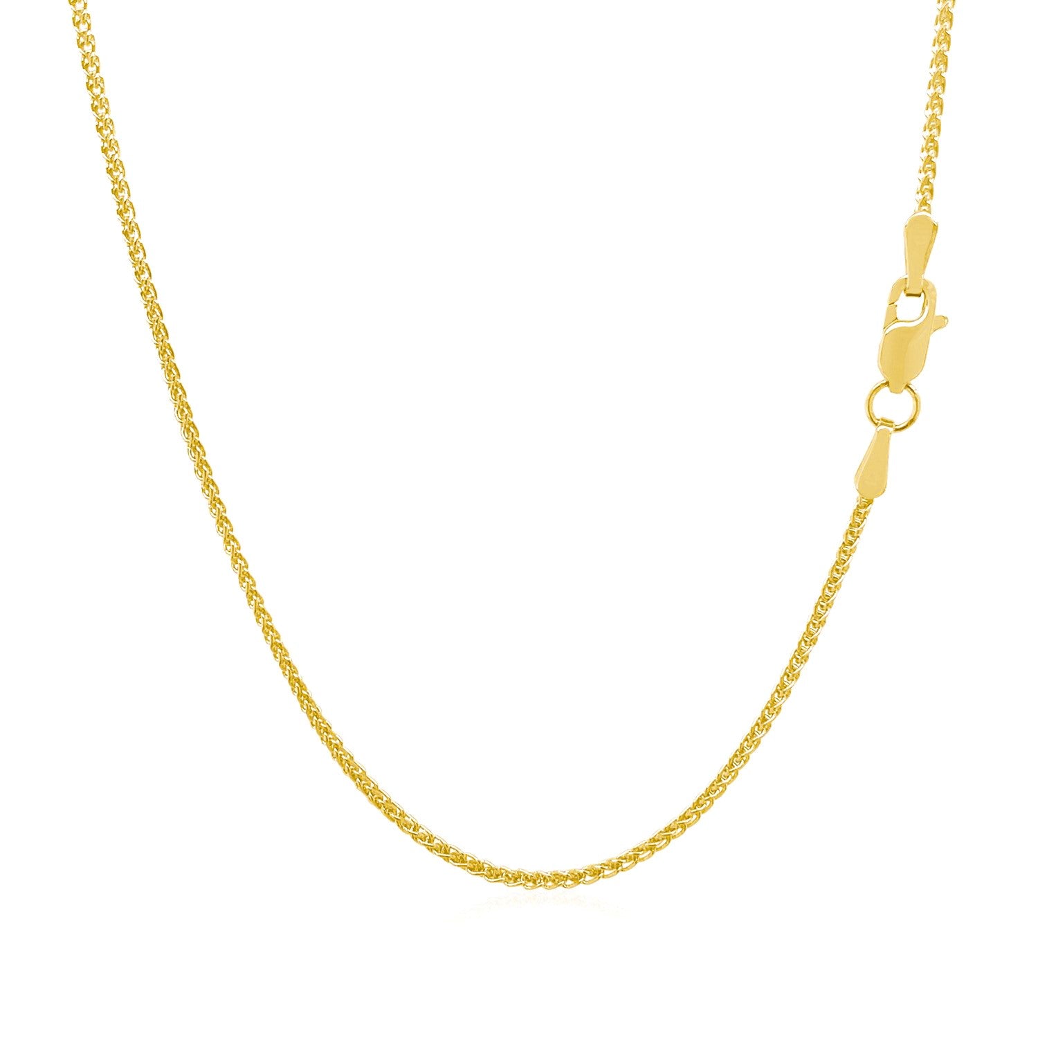 14k Yellow Gold Diamond Cut Round Wheat Chain (1.20 mm) - The Best Accessory