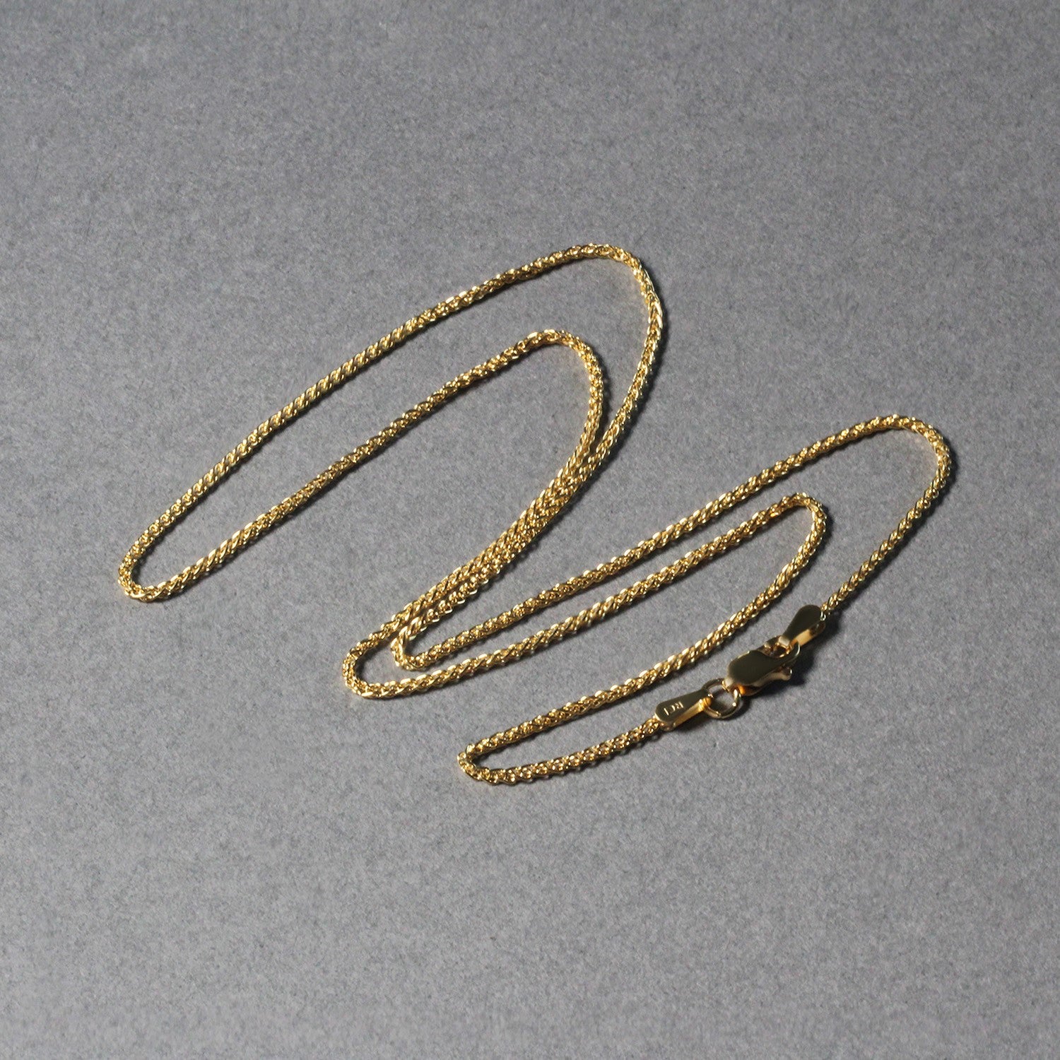 14k Yellow Gold Diamond Cut Round Wheat Chain (1.20 mm) - The Best Accessory
