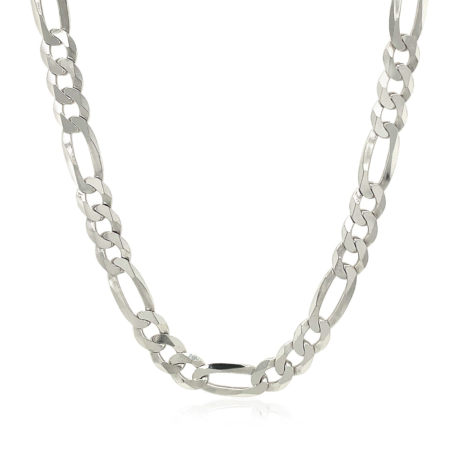Rhodium Plated Sterling Silver Figaro Style Chain (5.40 mm) - The Best Accessory