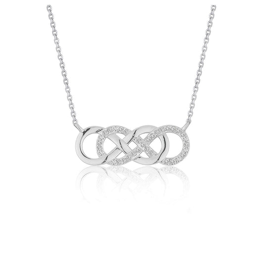 Double Infinity Diamond Pendant in 14k White Gold - The Best Accessory