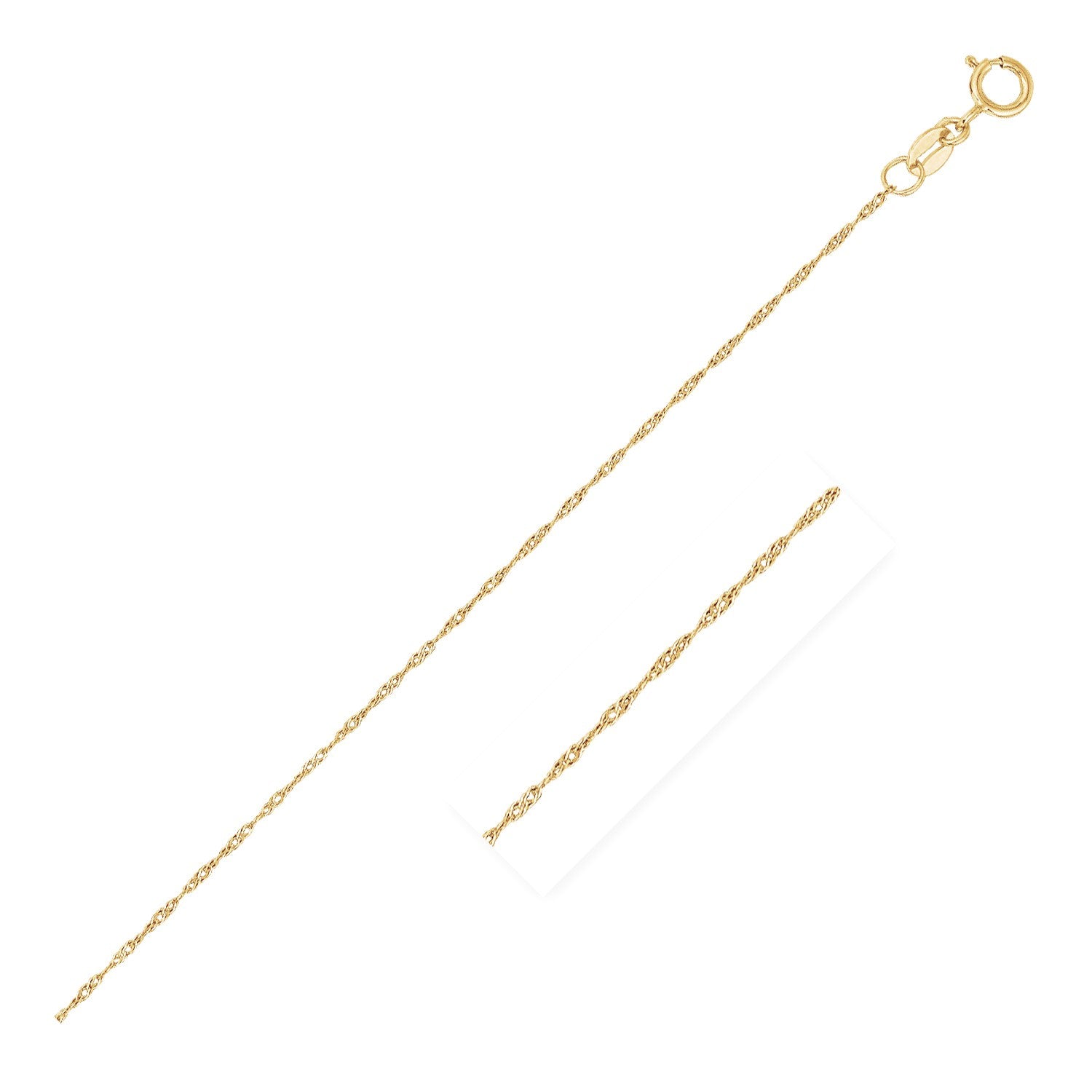 14k Yellow Gold Singapore Chain 0.6mm (0.60 mm) - The Best Accessory
