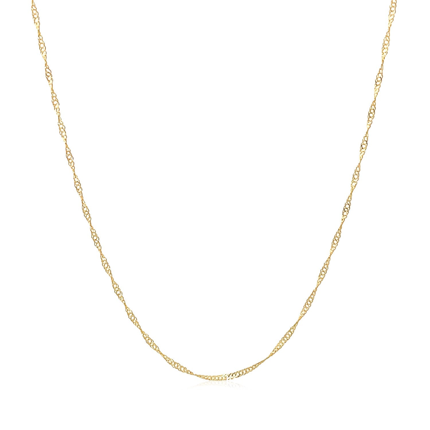 14k Yellow Gold Singapore Chain 0.6mm (0.60 mm) - The Best Accessory