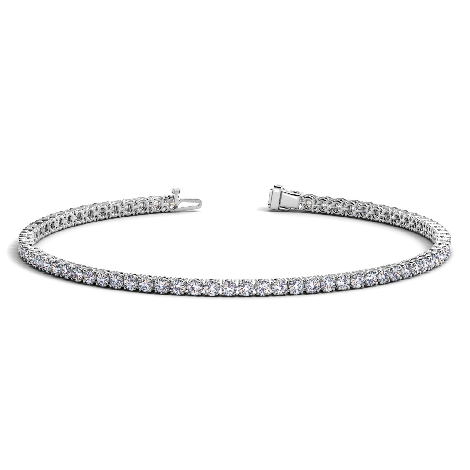 Lab Grown Round Diamond Tennis Bracelet in 14k White Gold (2 cctw F/G  VS2/SI1) - The Best Accessory