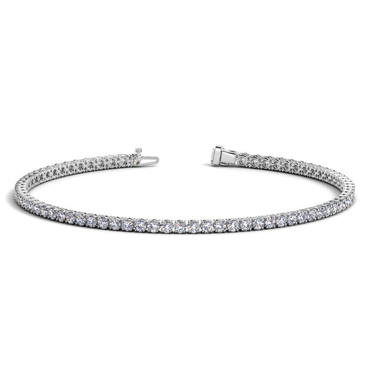 Lab Grown Round Diamond Tennis Bracelet in 14k White Gold (2 cctw F/G  VS2/SI1) - The Best Accessory