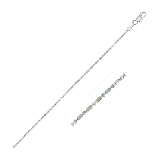 14k White Gold Diamond-Cut Bead Chain (0.90 mm) - The Best Accessory