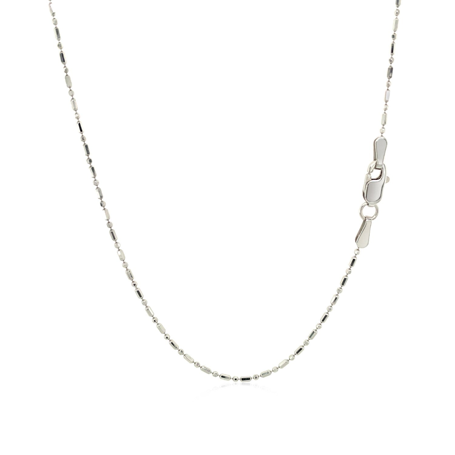 14k White Gold Diamond-Cut Bead Chain (0.90 mm) - The Best Accessory