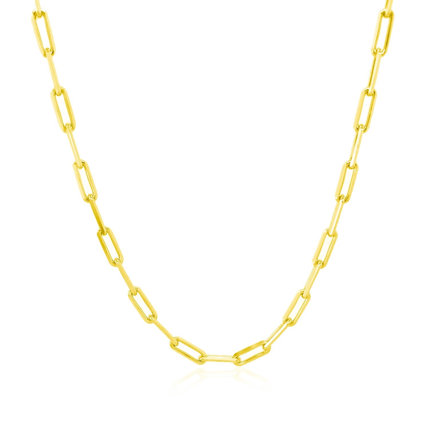 18K Yellow Gold Paperclip Chain (2.50 mm) - The Best Accessory
