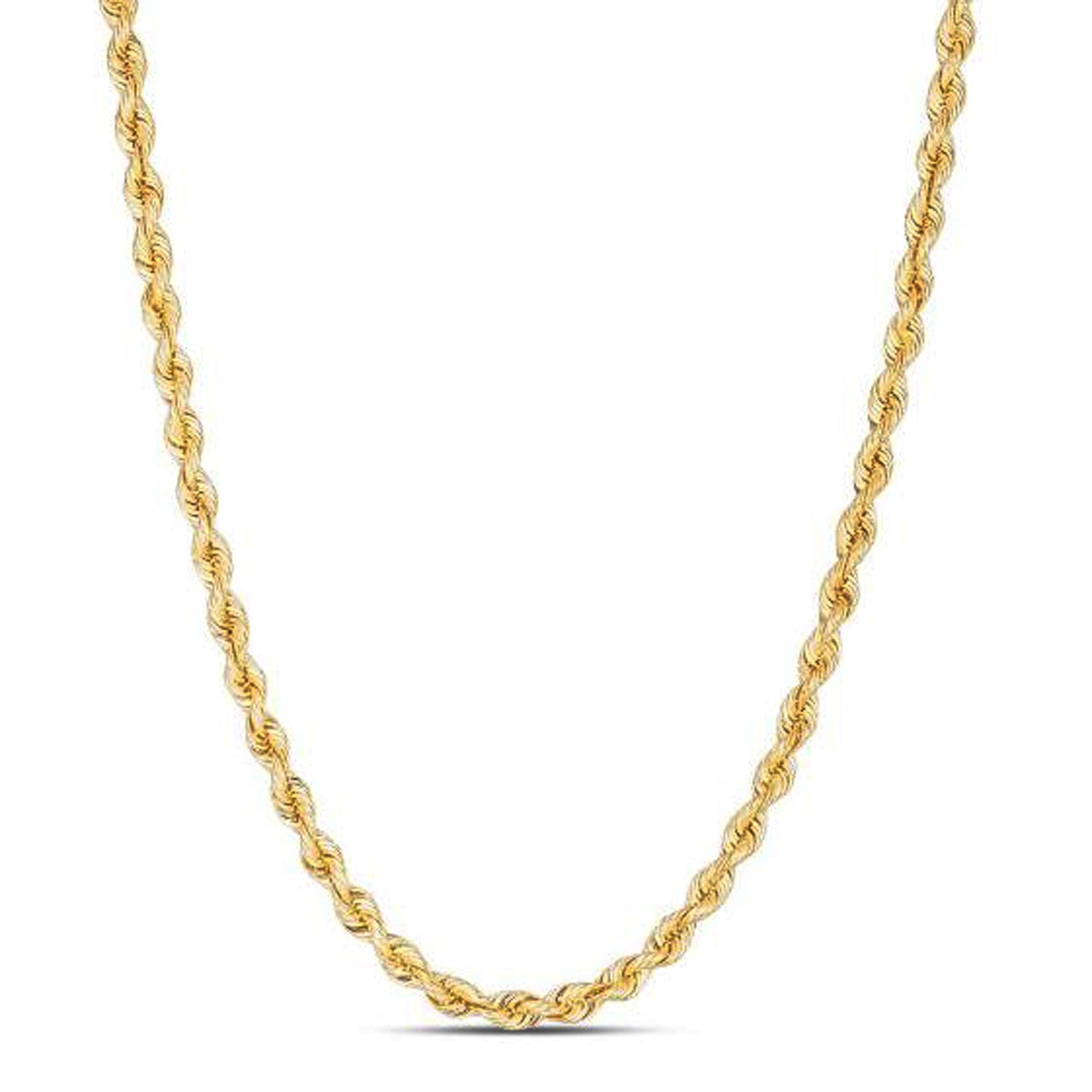 14k Yellow Gold Light Rope Chain (3.70 mm) - The Best Accessory