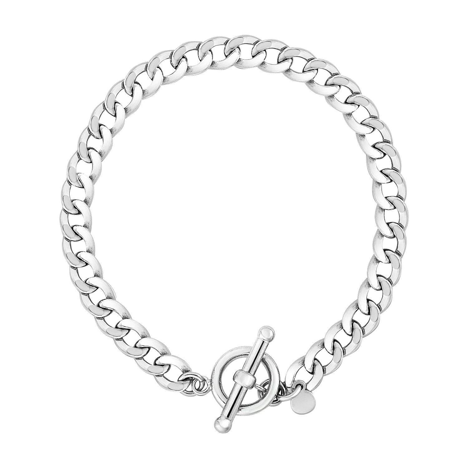Sterling Silver Polished Wide Link Toggle Bracelet (6.00 mm) - The Best Accessory