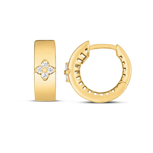 14k Yellow Gold Trilogy Diamond Clover Earrings - The Best Accessory