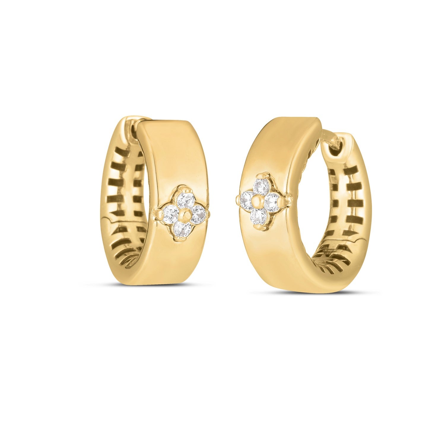 14k Yellow Gold Trilogy Diamond Clover Earrings - The Best Accessory