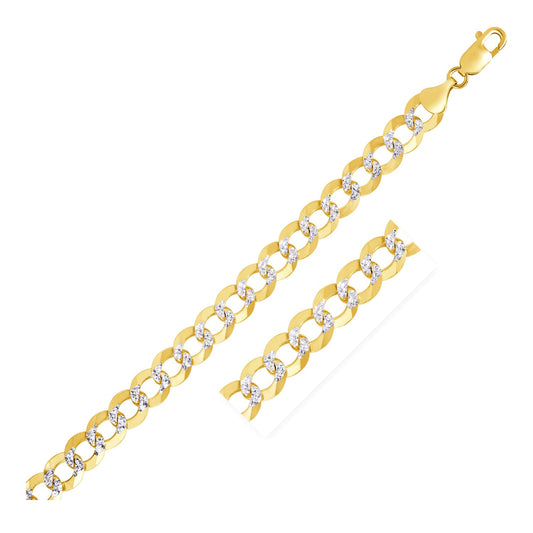 14k Two Tone Gold Pave Curb Chain (8.30 mm) - The Best Accessory