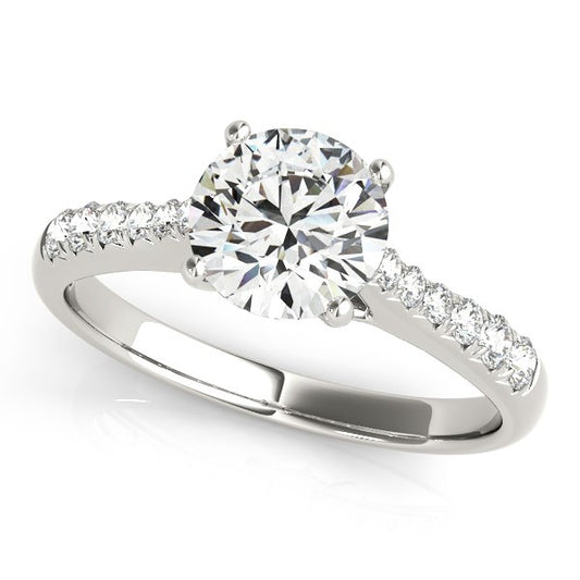 14k White Gold Round Cut Diamond Engagement Ring  (1 5/8 cttw) - The Best Accessory