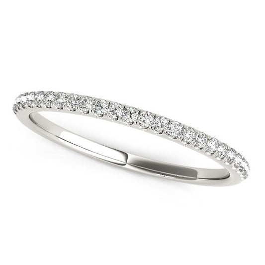 14k White Gold Diamond Wedding Band in Pave Setting (1/8 cttw) - The Best Accessory