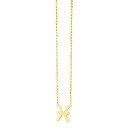 14K Yellow Gold Pisces Necklace - The Best Accessory