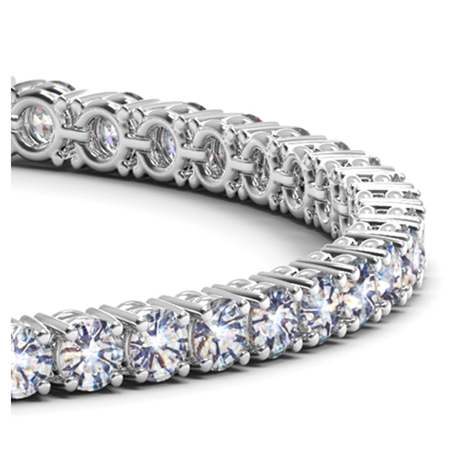 Lab Grown Round Diamond Tennis Bracelet in 14k White Gold (10 cctw F/G  VS2/SI1) - The Best Accessory
