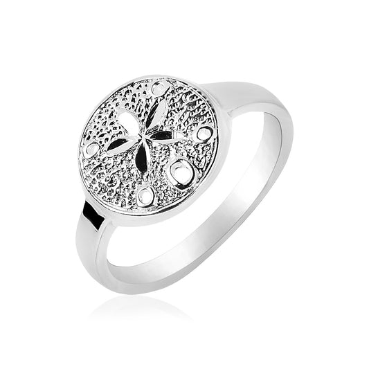 Sterling Silver Textured Sand Dollar Ring(2.50 mm) - The Best Accessory