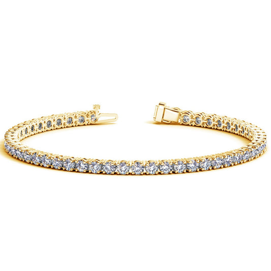 Lab Grown Round Diamond Tennis Bracelet in 14k Yellow Gold (7 cctw F/G  VS2/SI1) - The Best Accessory