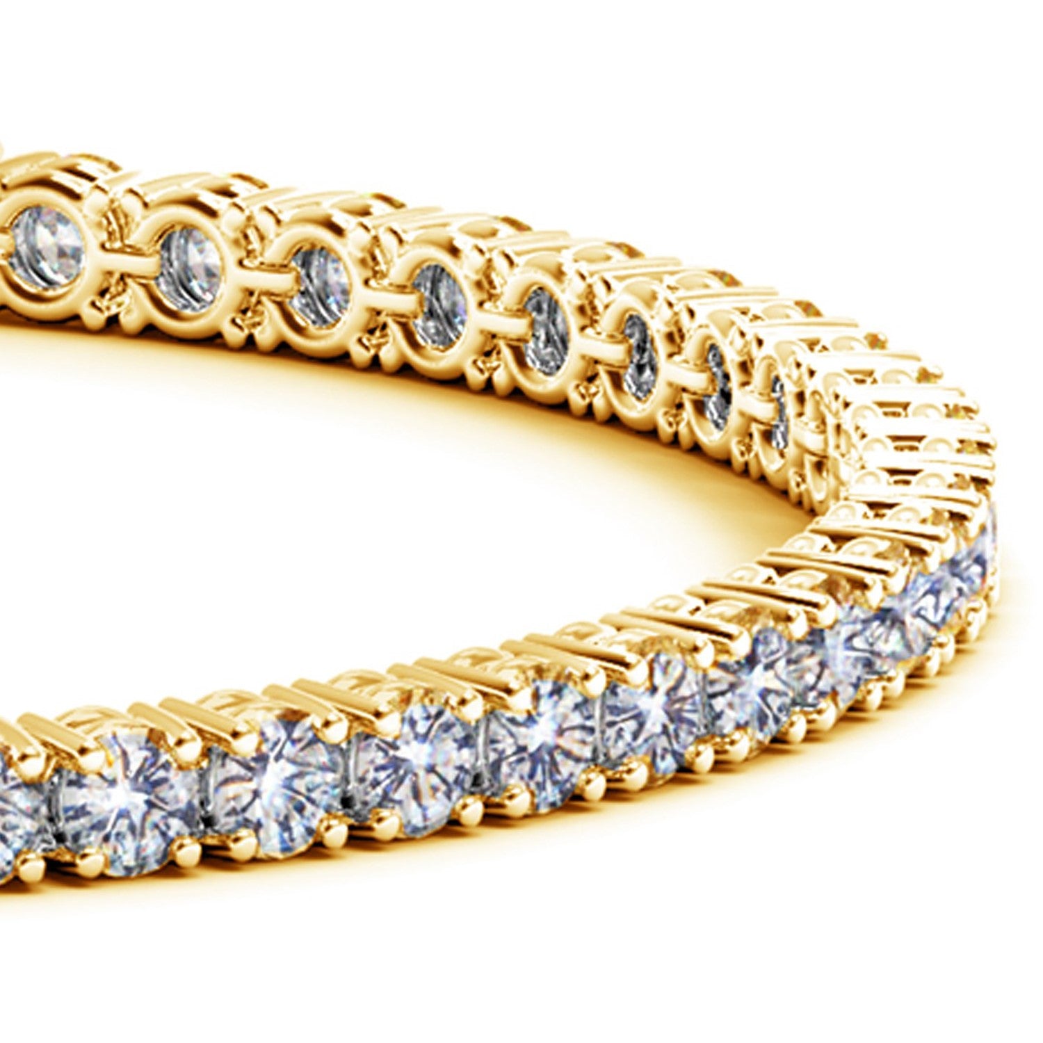 Lab Grown Round Diamond Tennis Bracelet in 14k Yellow Gold (7 cctw F/G  VS2/SI1) - The Best Accessory