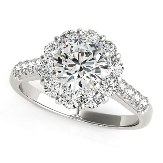 14k White Gold Round Diamond Halo Engagement Ring (2 1/2 cttw) - The Best Accessory