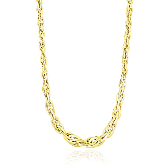 Polished Double Oval Link Chain Necklace in 14k Yellow Gold - The Best Accessory