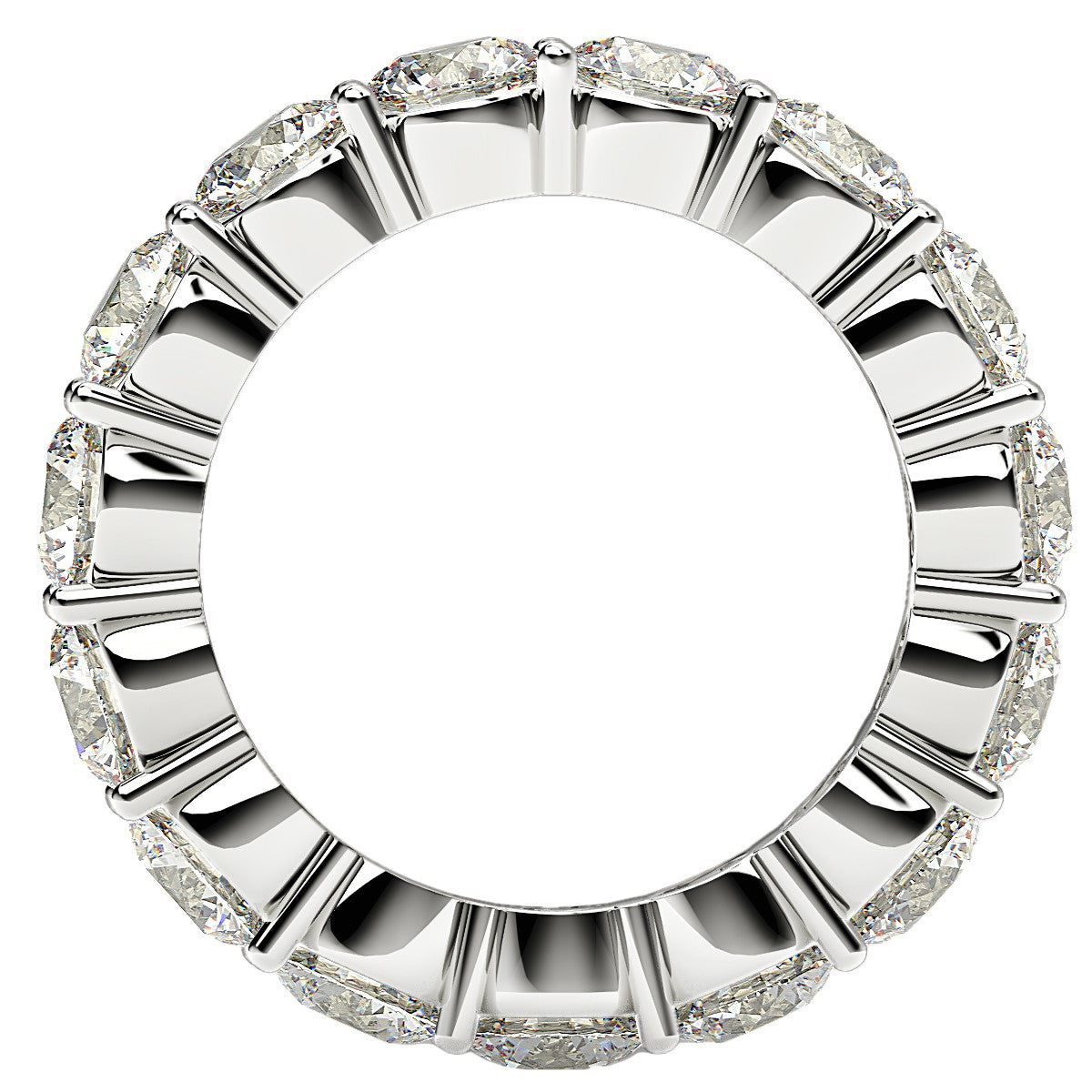 Round Cut Lab Grown Diamond Eternity Ring in 14k White Gold (5 cttw FG/VS2) - The Best Accessory